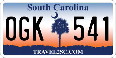 SC license plate OGK541