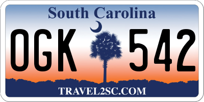 SC license plate OGK542