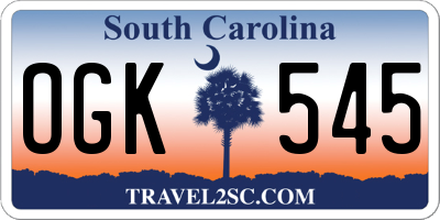 SC license plate OGK545
