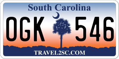 SC license plate OGK546