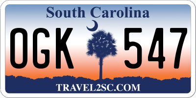SC license plate OGK547