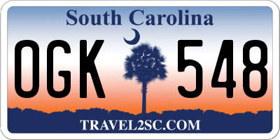 SC license plate OGK548