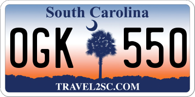 SC license plate OGK550