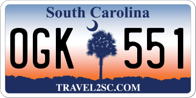 SC license plate OGK551