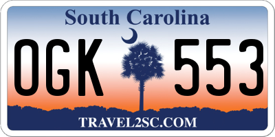SC license plate OGK553
