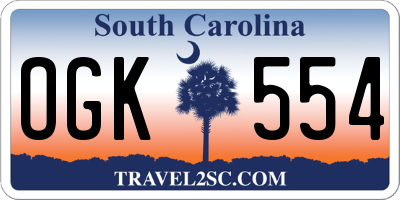 SC license plate OGK554