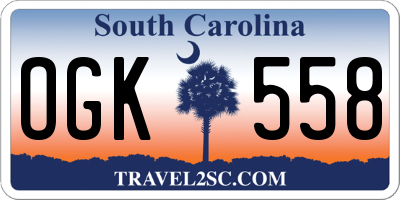 SC license plate OGK558