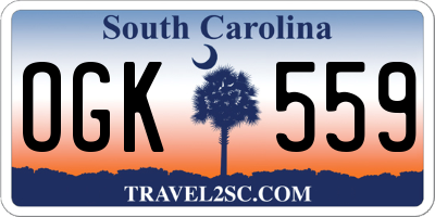 SC license plate OGK559