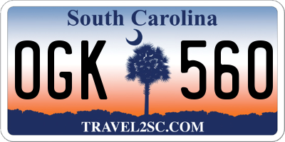 SC license plate OGK560