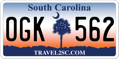SC license plate OGK562