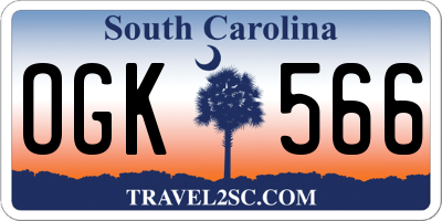 SC license plate OGK566