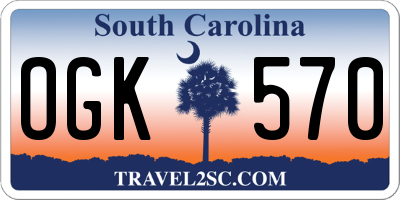 SC license plate OGK570
