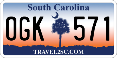SC license plate OGK571