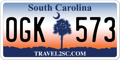 SC license plate OGK573