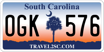 SC license plate OGK576