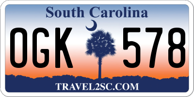 SC license plate OGK578