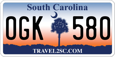 SC license plate OGK580
