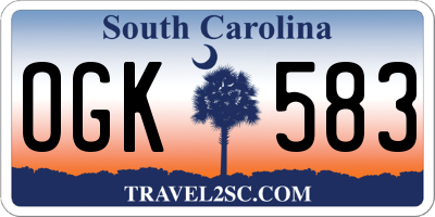 SC license plate OGK583