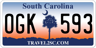 SC license plate OGK593