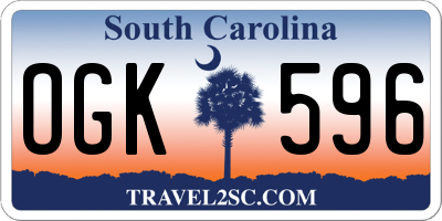 SC license plate OGK596