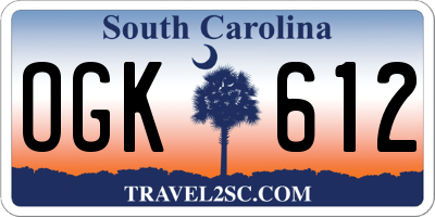 SC license plate OGK612