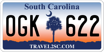 SC license plate OGK622