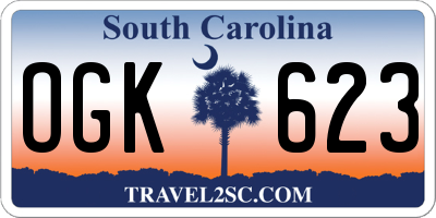 SC license plate OGK623