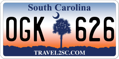 SC license plate OGK626