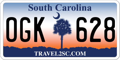 SC license plate OGK628