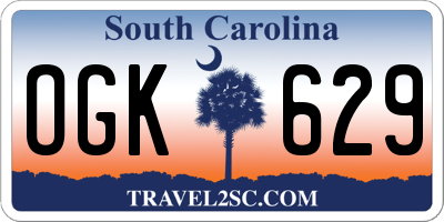 SC license plate OGK629