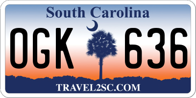 SC license plate OGK636