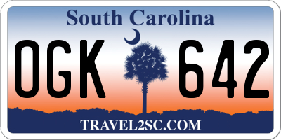 SC license plate OGK642