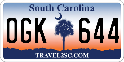 SC license plate OGK644