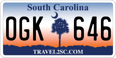 SC license plate OGK646