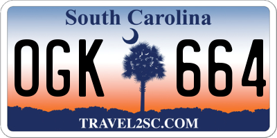 SC license plate OGK664