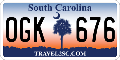 SC license plate OGK676