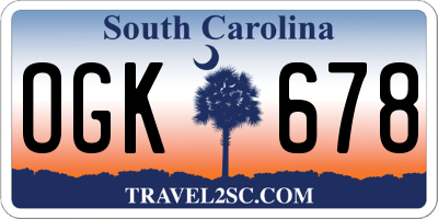 SC license plate OGK678