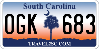 SC license plate OGK683