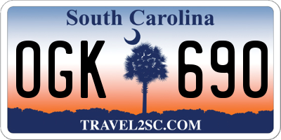SC license plate OGK690