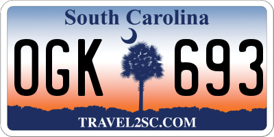 SC license plate OGK693