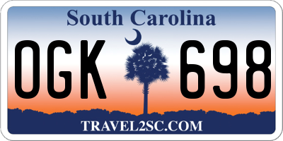 SC license plate OGK698