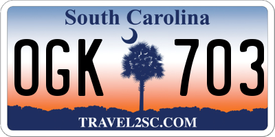 SC license plate OGK703