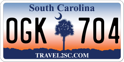 SC license plate OGK704