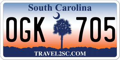 SC license plate OGK705