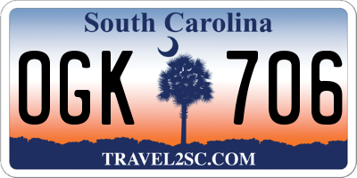SC license plate OGK706