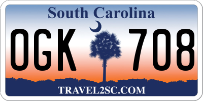 SC license plate OGK708