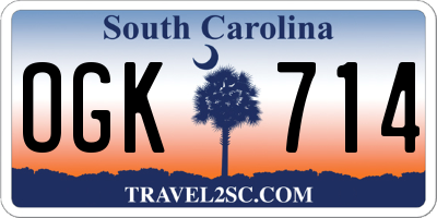 SC license plate OGK714