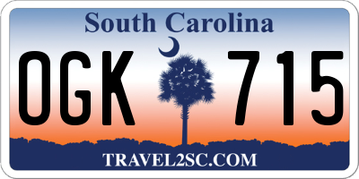 SC license plate OGK715