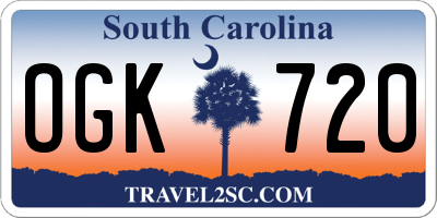 SC license plate OGK720