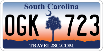 SC license plate OGK723